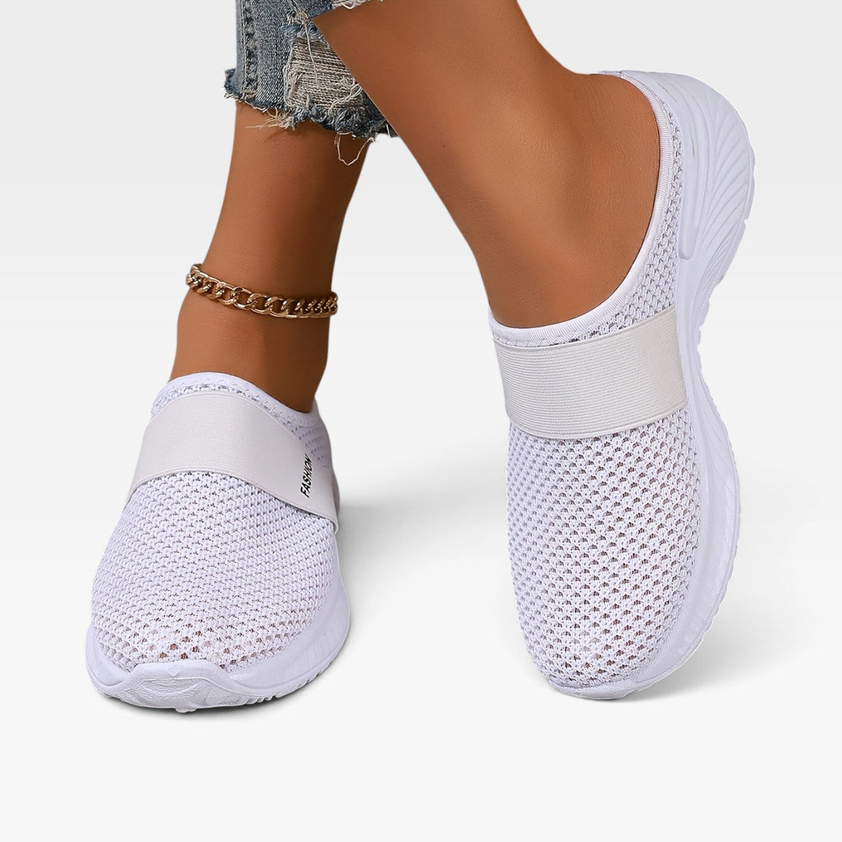 Women's Knit Slip-On Trainers with Cushioned Comfort