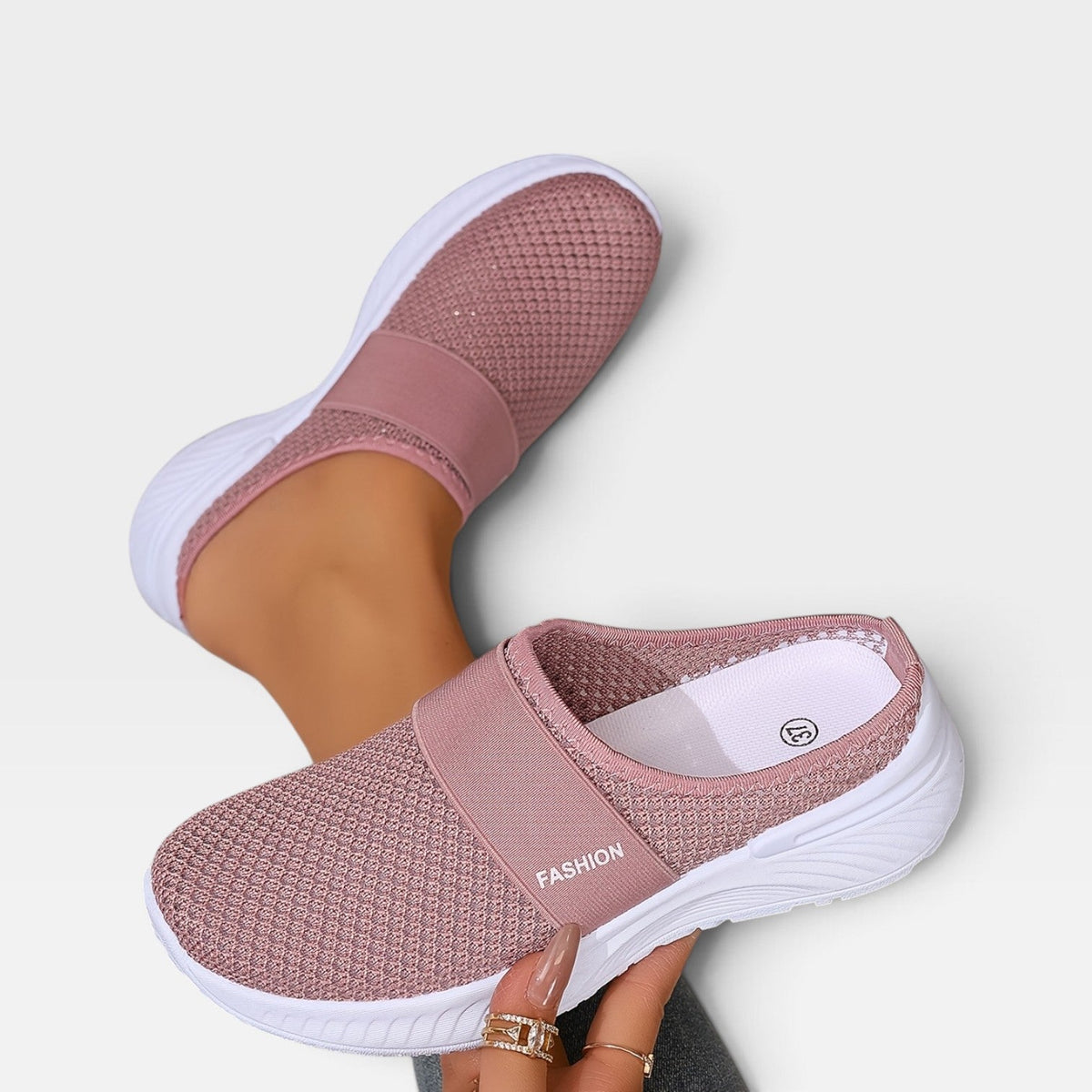 Women's Knit Slip-On Trainers with Cushioned Comfort
