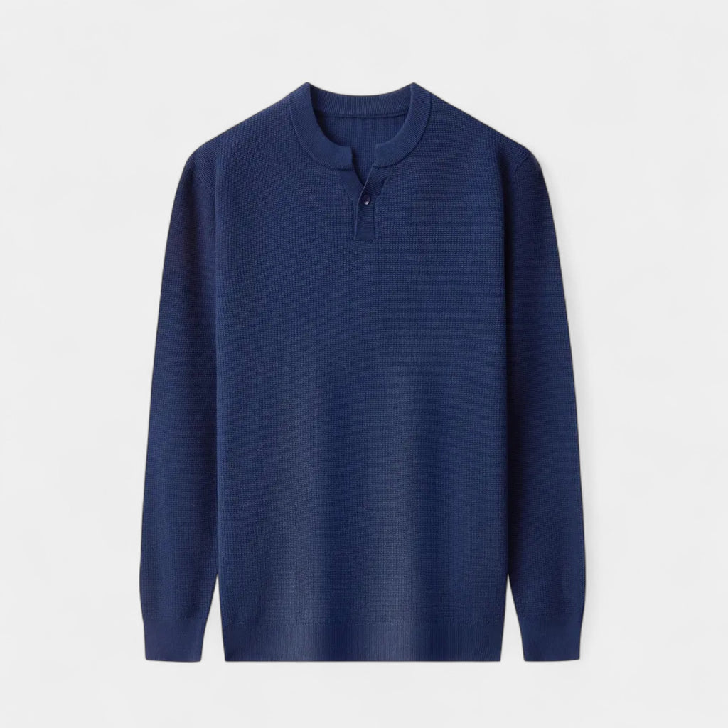 Knit Henley Shirt Long Sleeve Regular Fit for Men