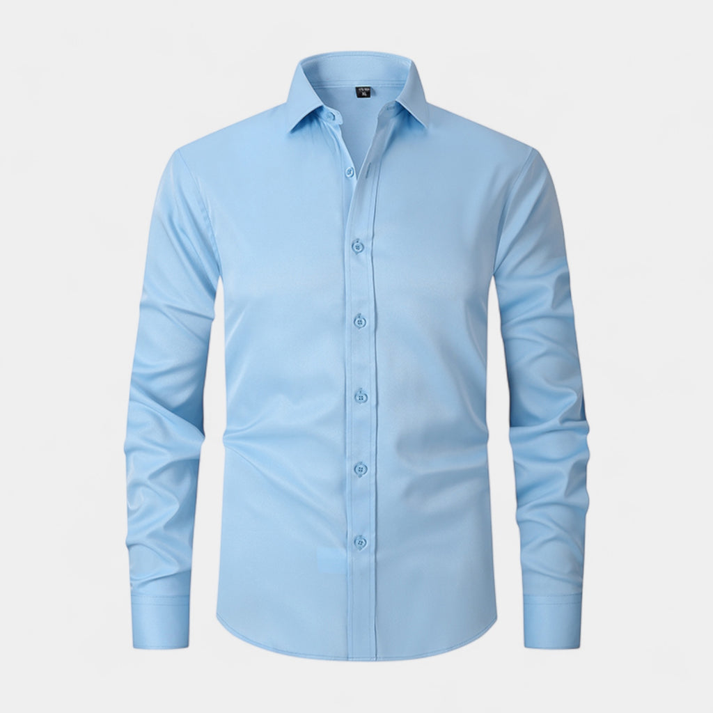 Slim Fit Cotton Blend Button-Down Dress Shirt for Men