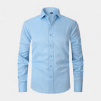 Slim Fit Cotton Blend Button-Down Dress Shirt for Men