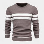 Striped Crewneck Pullover Sweater Slim Fit for Men
