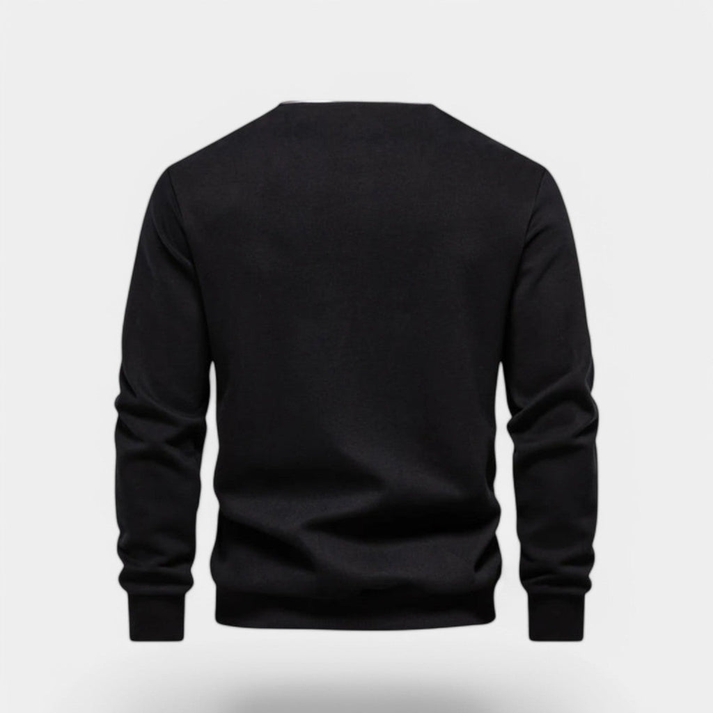 Dress Collar Polo Sweatshirt Cotton Pullover for Men