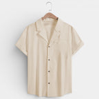 Short Sleeve Button-Up Textured Shirt Regular Fit for Men
