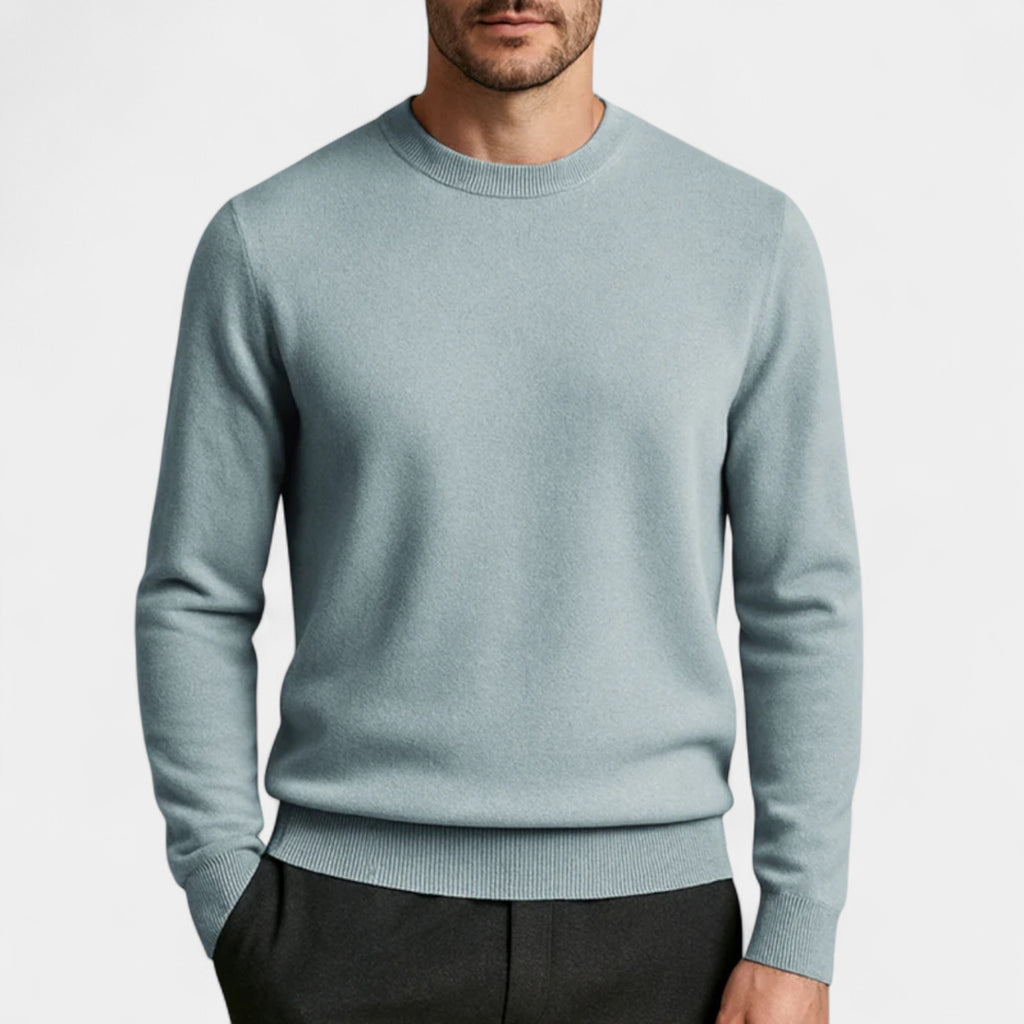 Wool Blend Crew Neck Sweater Regular Fit for Men