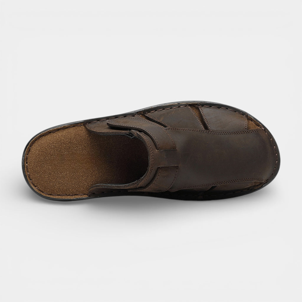 Double Buckle Slide Sandals Adjustable Strap for Men