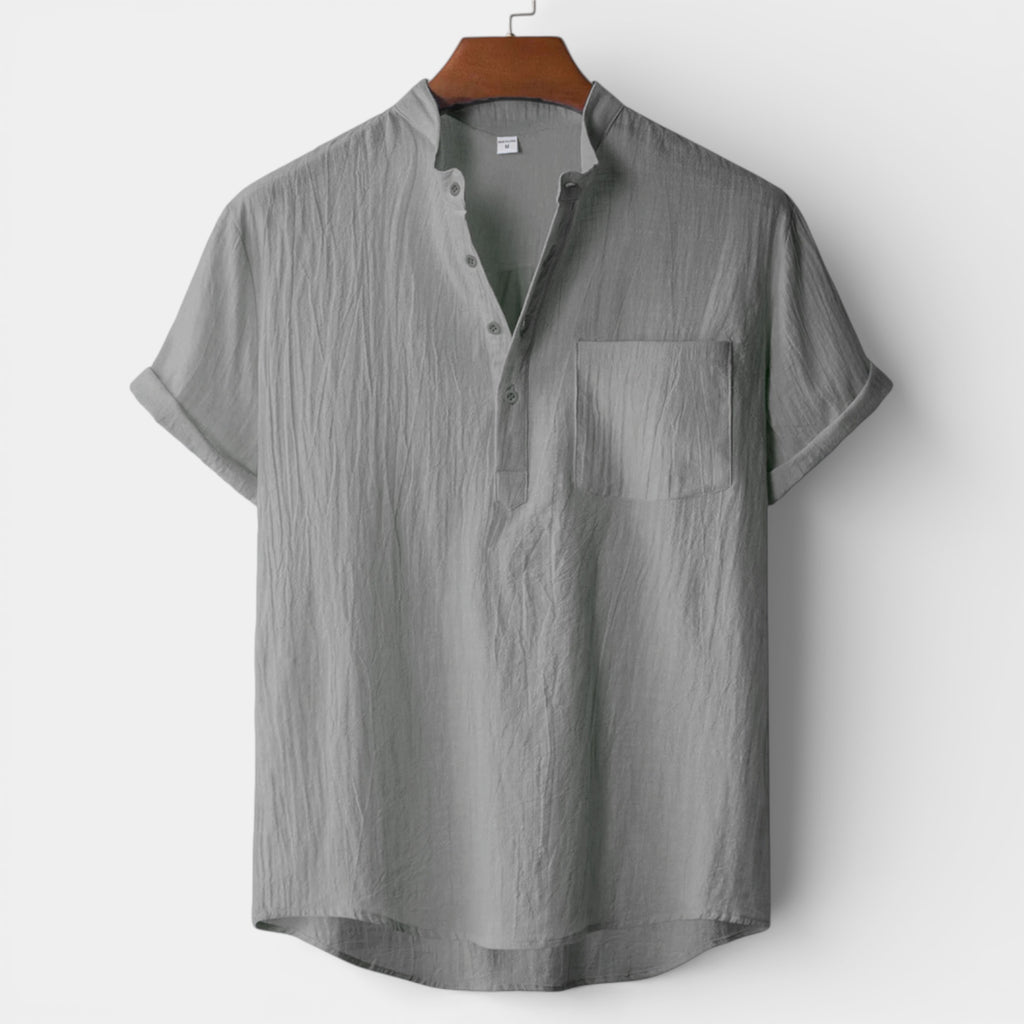 Henley Shirt Short Sleeve Regular Fit for Men