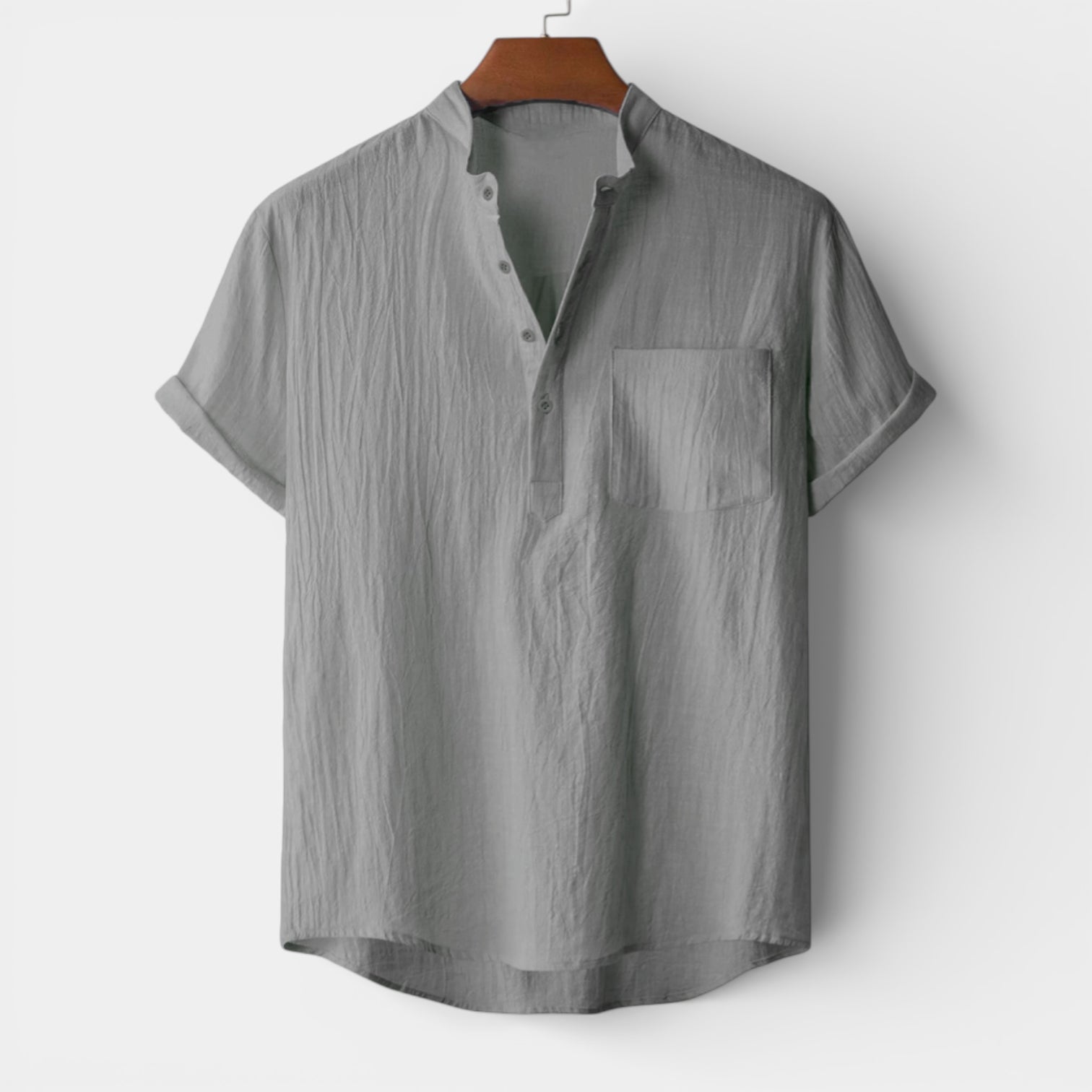 Henley Shirt Short Sleeve Regular Fit for Men