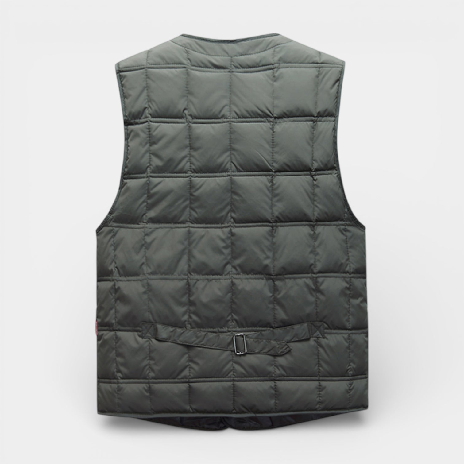Button-Up Quilted Vest V-Neck Zip Pockets for Men