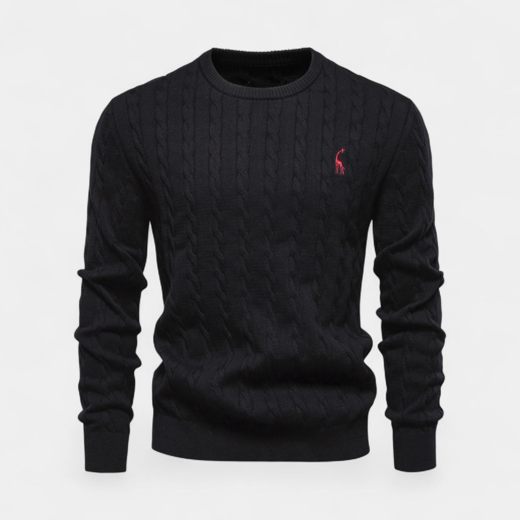 Cable Knit Crew Neck Sweater Regular Fit for Men