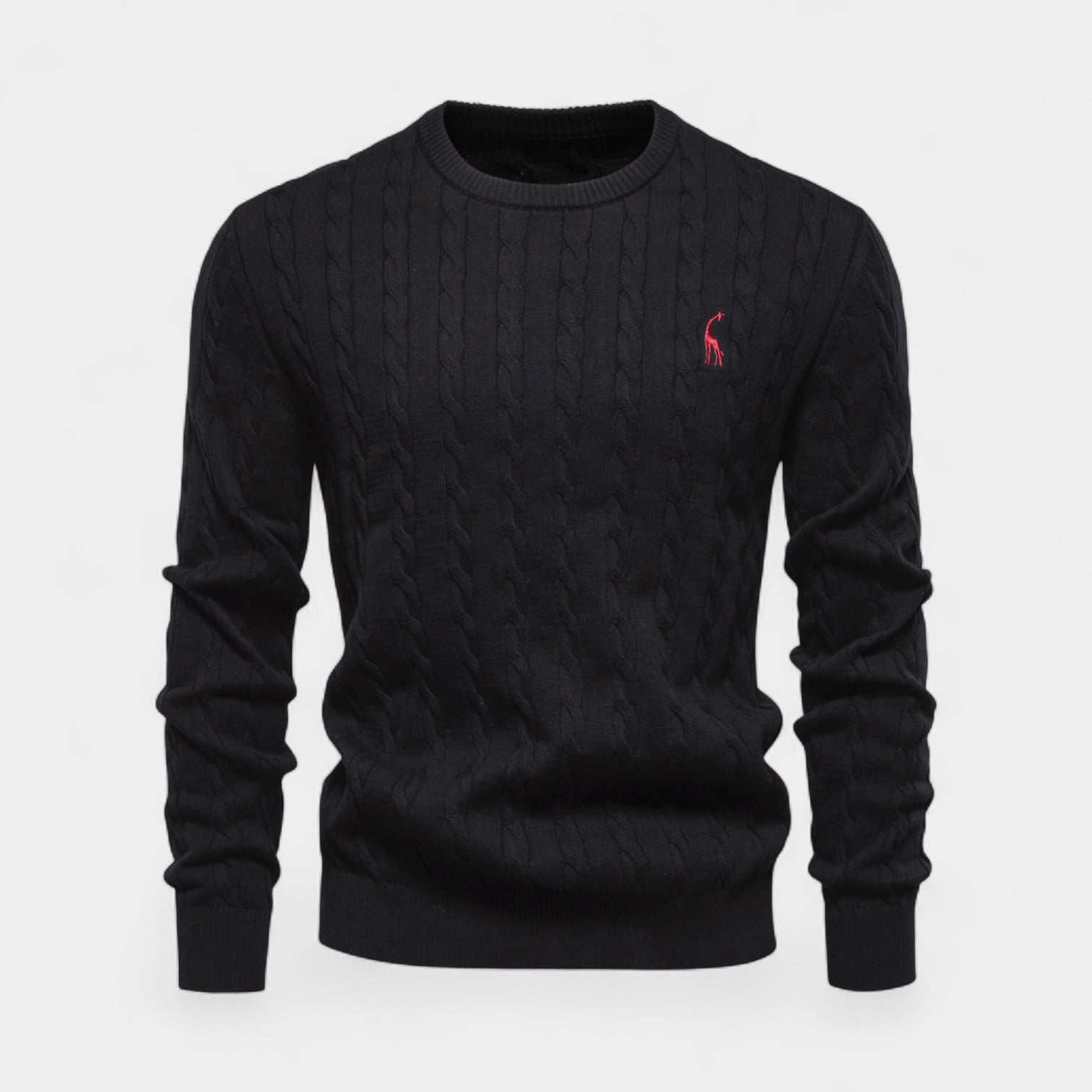 Cable Knit Crew Neck Sweater Regular Fit for Men