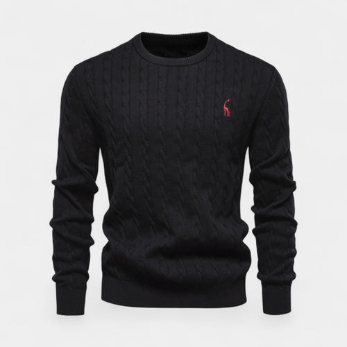 Cable Knit Crew Neck Sweater Regular Fit for Men