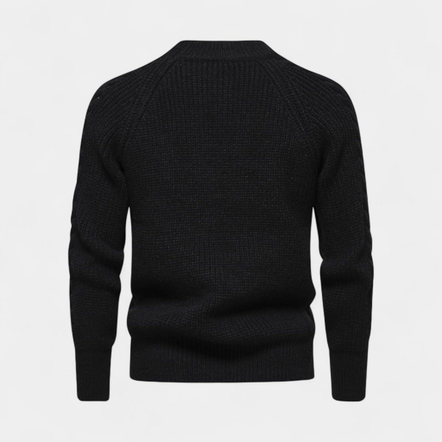 Chunky Knit Wool Blend Crewneck Sweater for Men