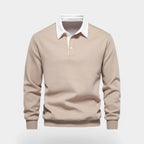 Dress Collar Polo Sweatshirt Cotton Pullover for Men