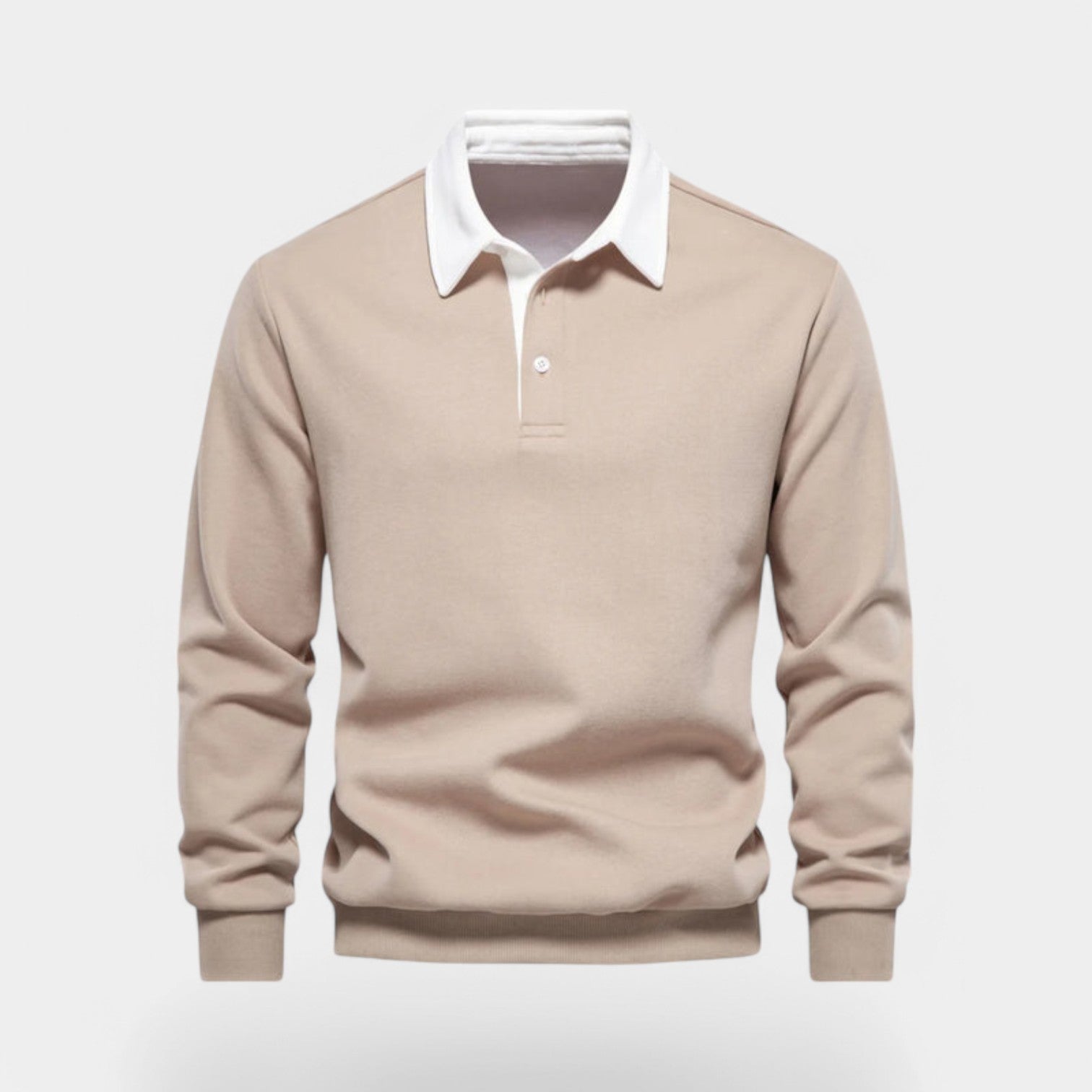 Dress Collar Polo Sweatshirt Cotton Pullover for Men