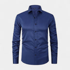 Slim Fit Cotton Blend Button-Down Dress Shirt for Men