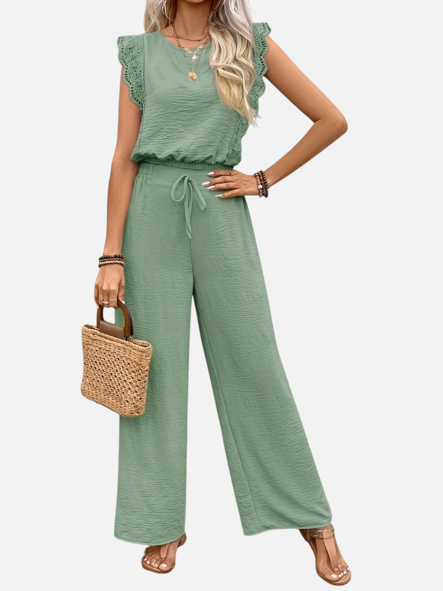 Women's Two-Piece Set with Wide Leg Trousers