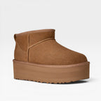 Women's Cowhide Suede Platform Ankle Boots