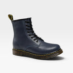 Women's Leather Combat Boots with Classic Lace-Up Design