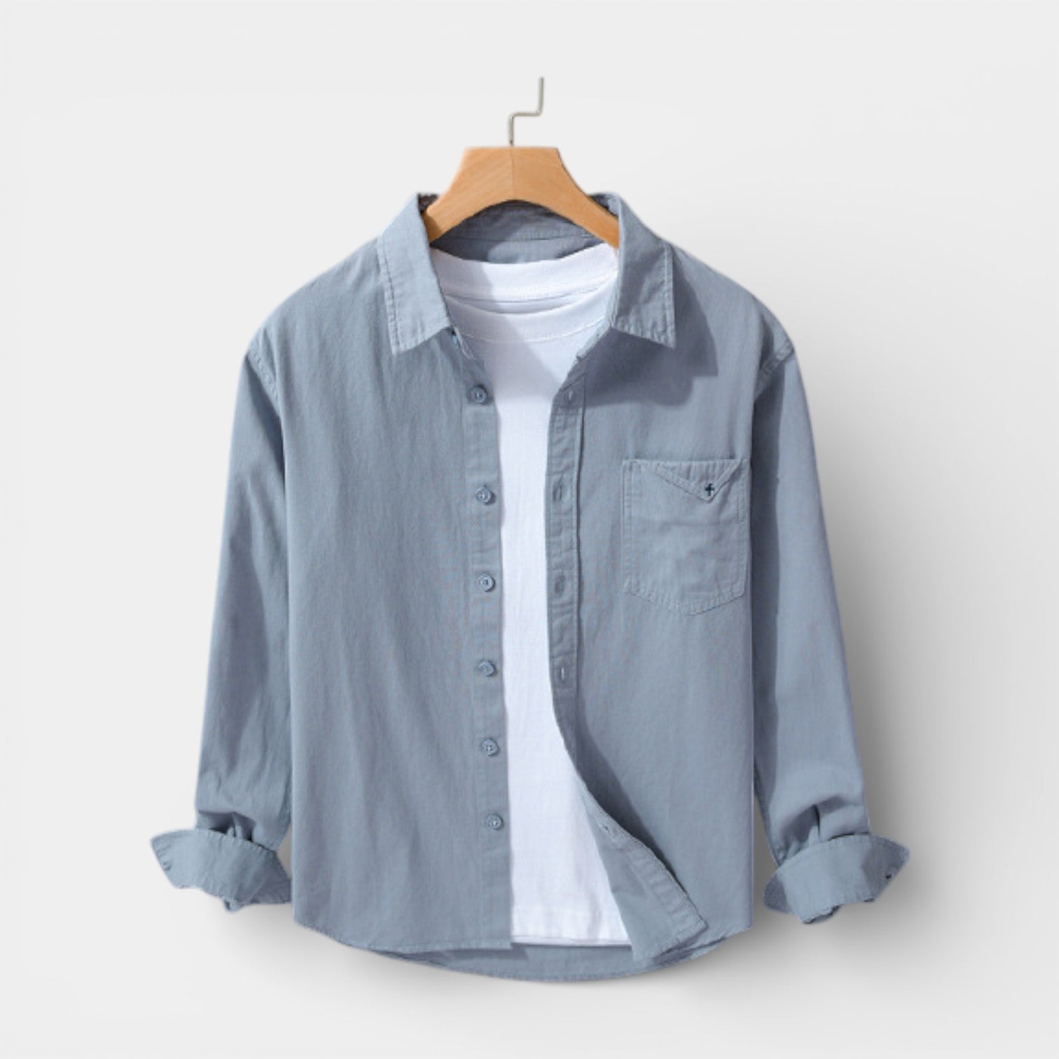 Long Sleeve Button-Down Shirt Relaxed Fit for Men