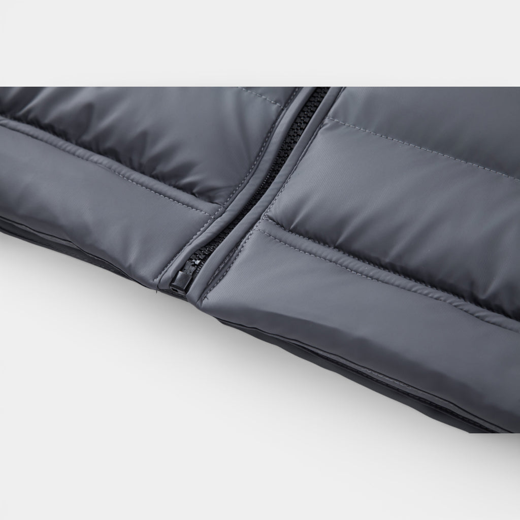 Quilted Hooded Zip-Up Jacket Stretch Sleeves for Men