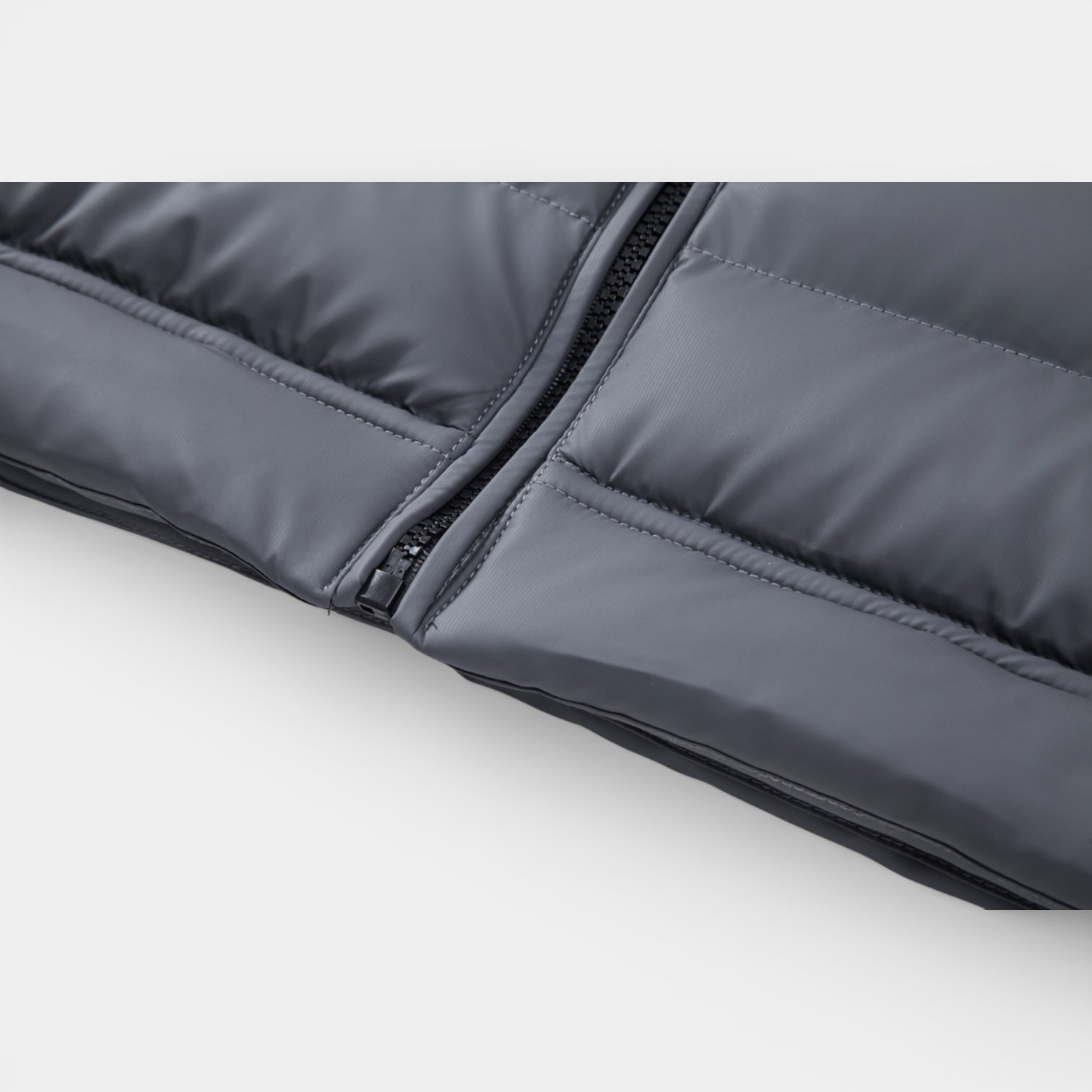 Quilted Hooded Zip-Up Jacket Stretch Sleeves for Men