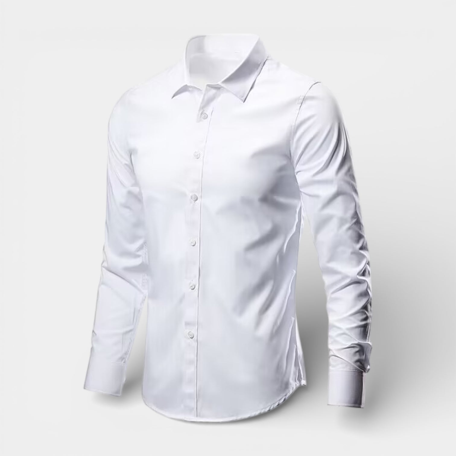Slim Fit Long Sleeve Button-Up Shirt for Men