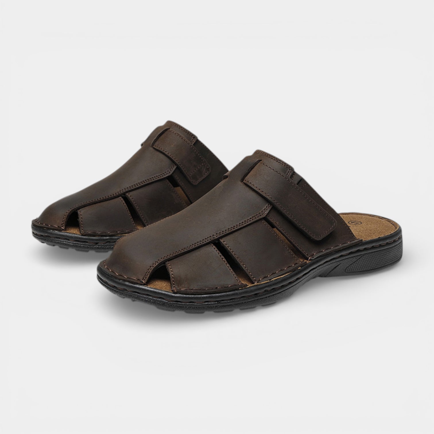 Double Buckle Slide Sandals Adjustable Strap for Men