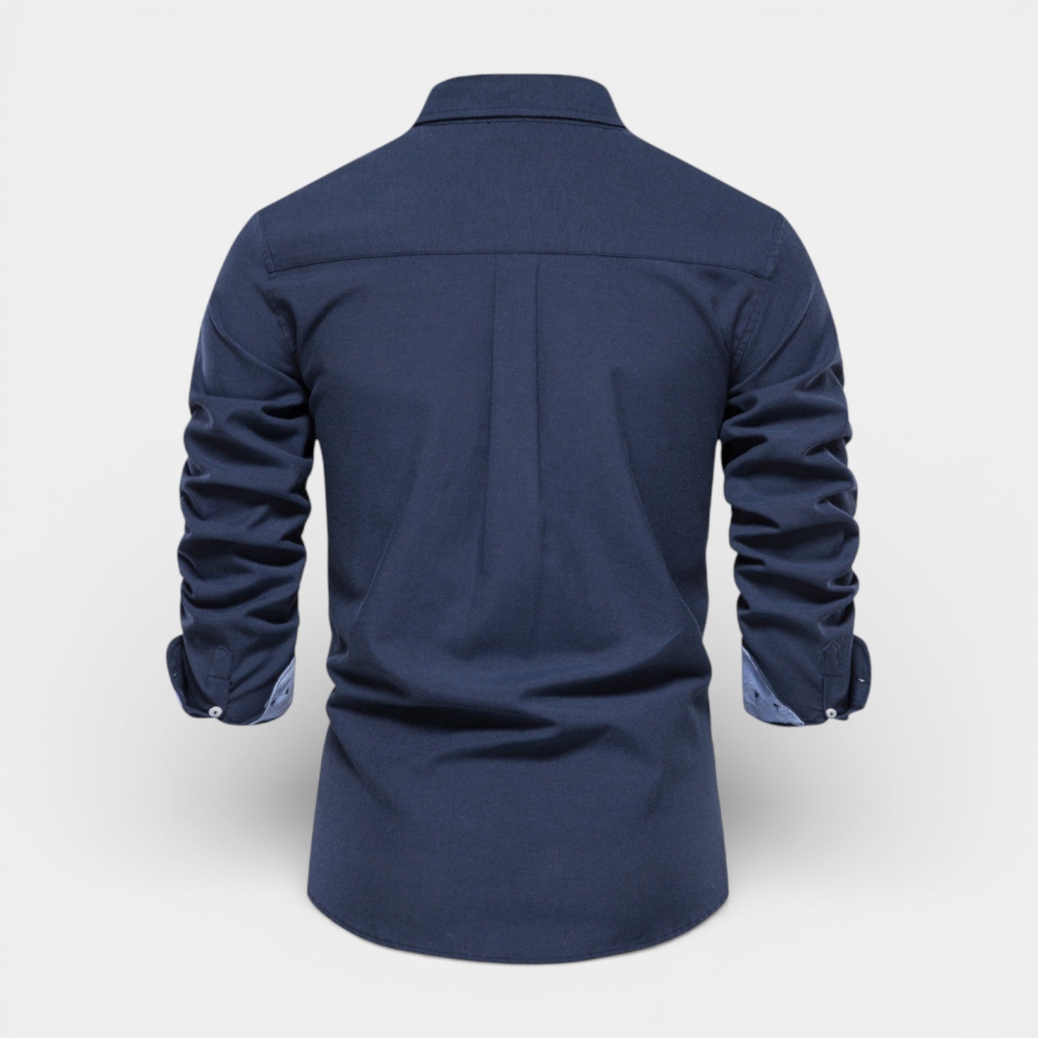 Long Sleeve Button-Up Shirt Contrast Cuff for Men