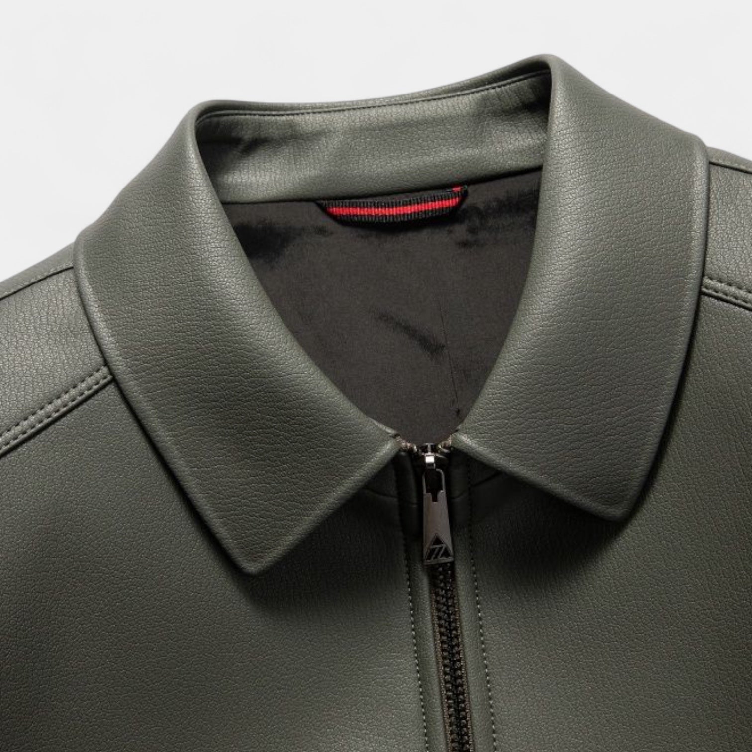 Genuine Leather Jacket Full Zip Regular Fit for Men