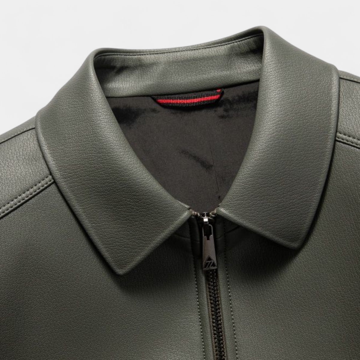 Genuine Leather Jacket Full Zip Regular Fit for Men