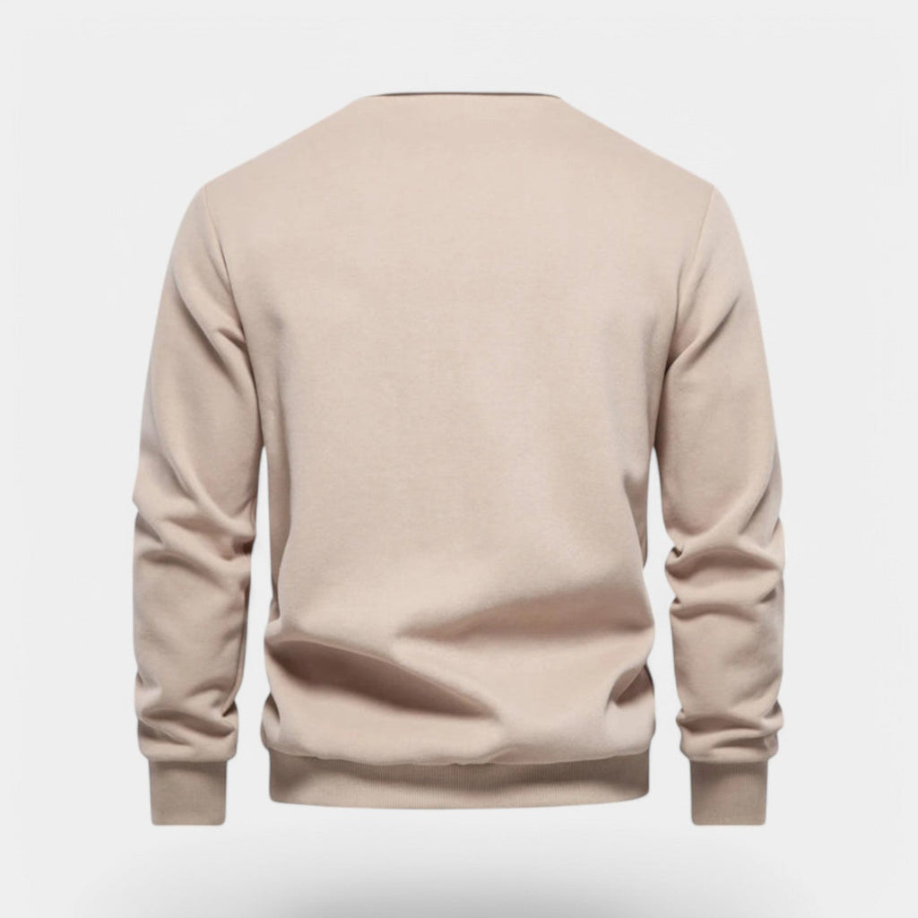 Dress Collar Polo Sweatshirt Cotton Pullover for Men