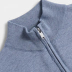 Half-Zip Knit Sweater Stand Collar Regular Fit for Men