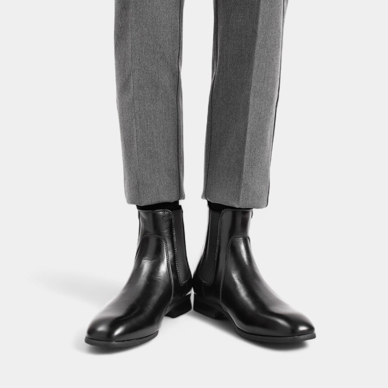 Faux Leather Chelsea Boots Elastic Panel for Men