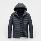 Hooded Quilted Jacket Lightweight Padded for Men