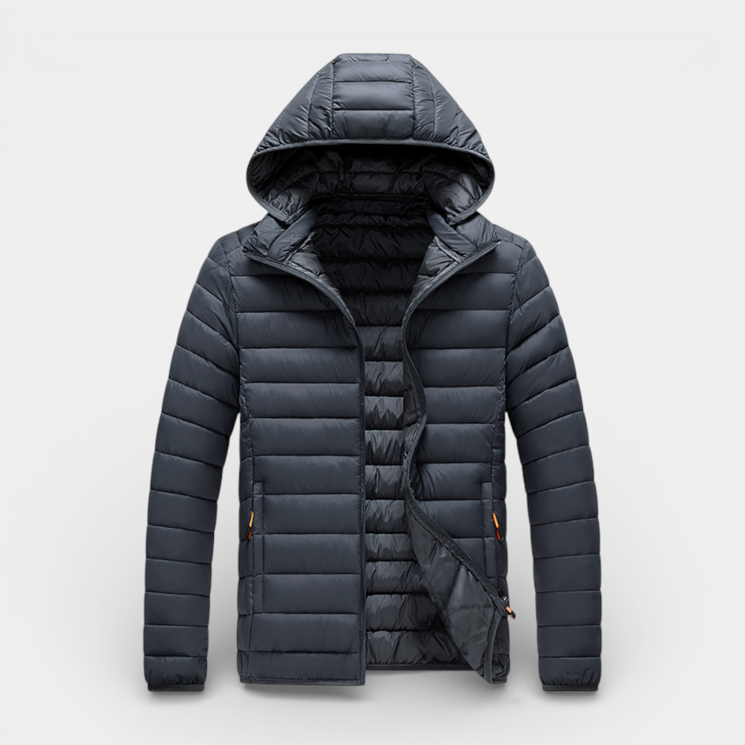 Hooded Quilted Jacket Lightweight Padded for Men