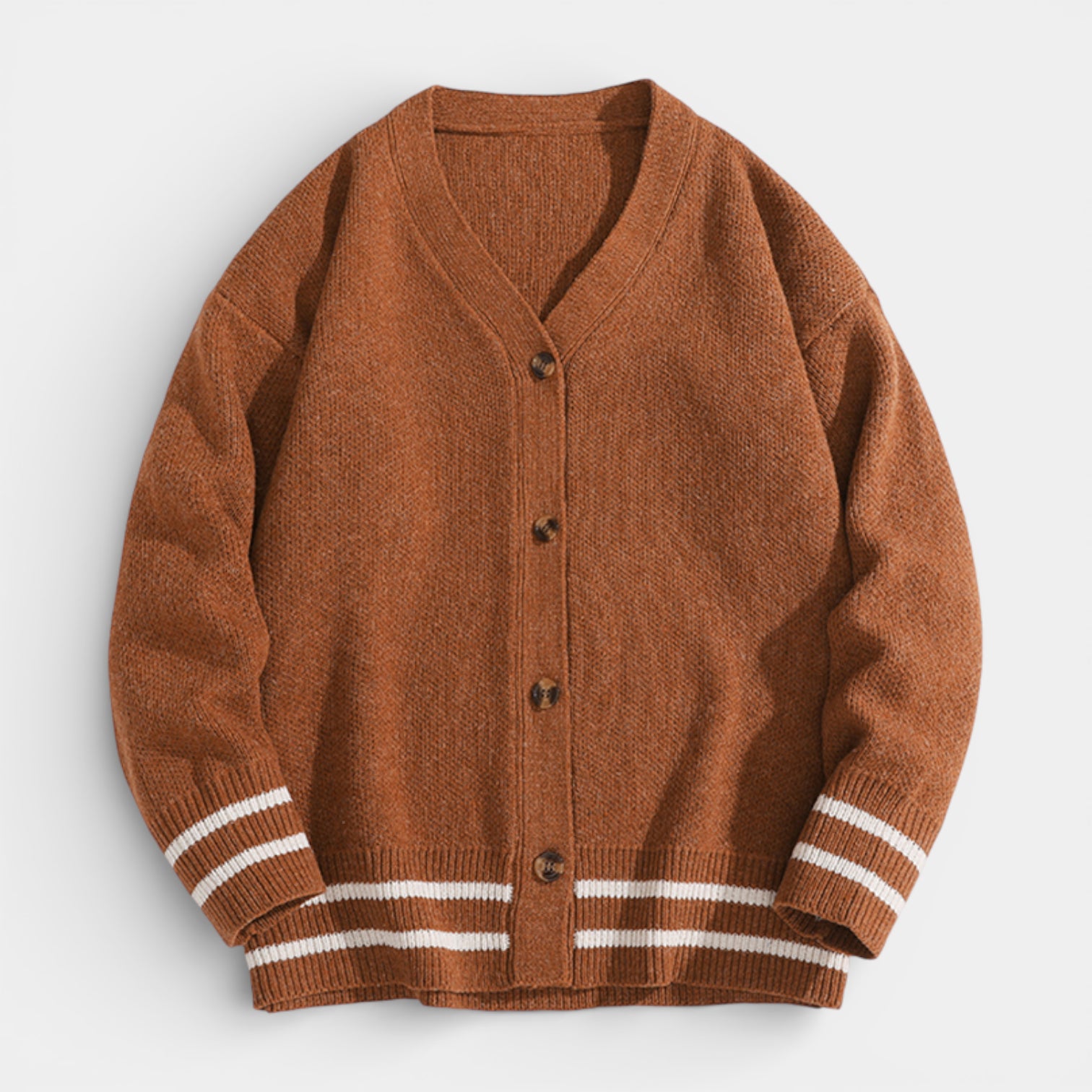 V-Neck Button-Up Knit Cardigan Regular Fit for Men