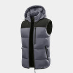 Hooded Puffer Vest Quilted Zip-Up Regular Fit for Men