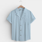 Short Sleeve Button-Up Textured Shirt Regular Fit for Men
