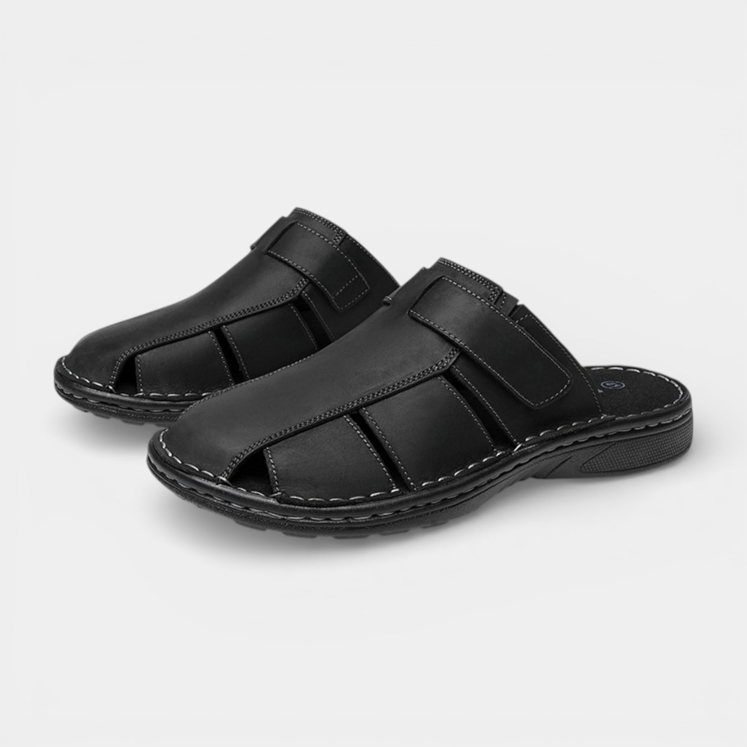 Double Buckle Slide Sandals Adjustable Strap for Men