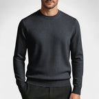 Wool Blend Crew Neck Sweater Regular Fit for Men