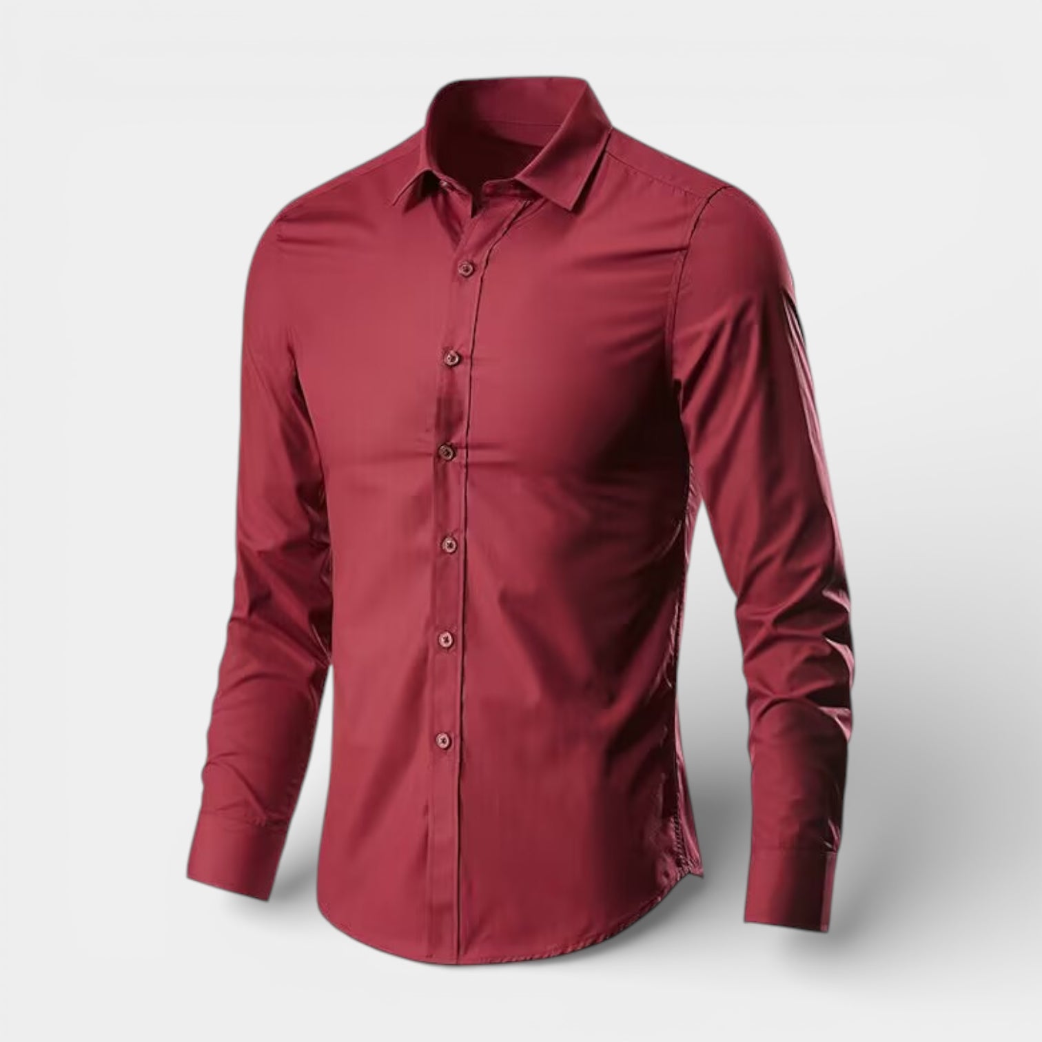 Slim Fit Long Sleeve Button-Up Shirt for Men