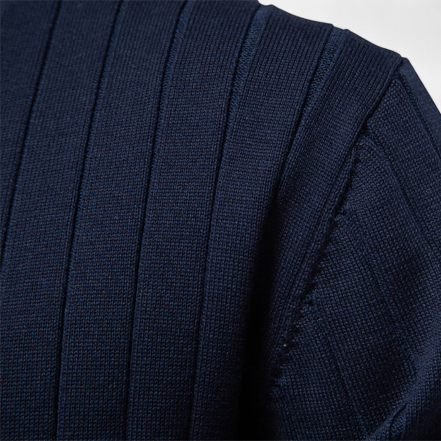 Ribbed Knit Cotton V-Neck Cardigan Regular Fit for Men