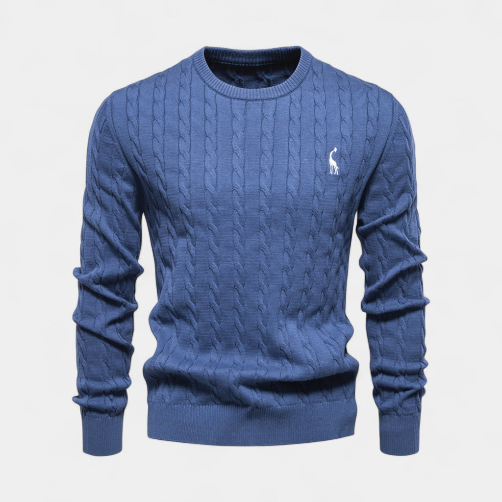 Cable Knit Crew Neck Sweater Regular Fit for Men