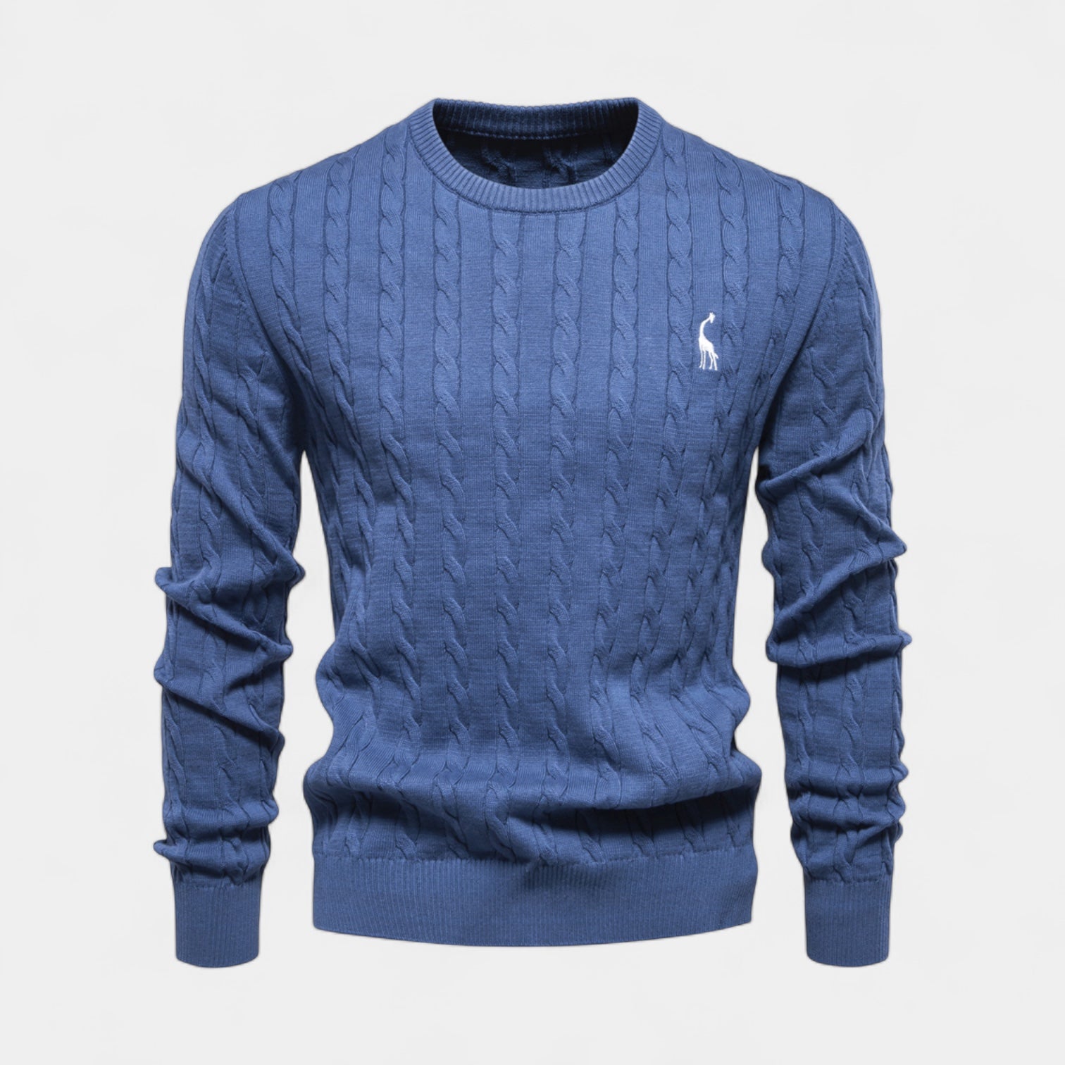 Cable Knit Crew Neck Sweater Regular Fit for Men