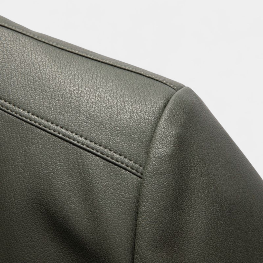 Genuine Leather Jacket Full Zip Regular Fit for Men