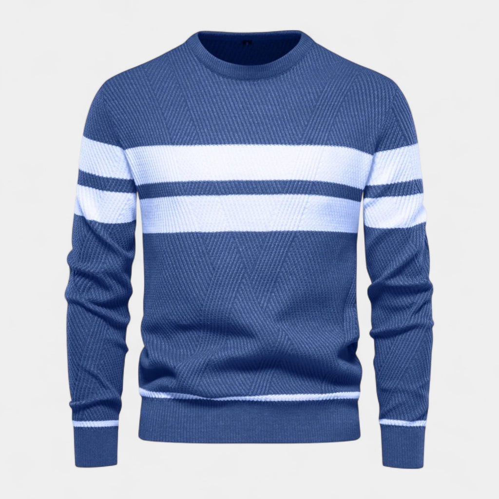 Striped Crewneck Pullover Sweater Slim Fit for Men
