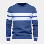 Striped Crewneck Pullover Sweater Slim Fit for Men