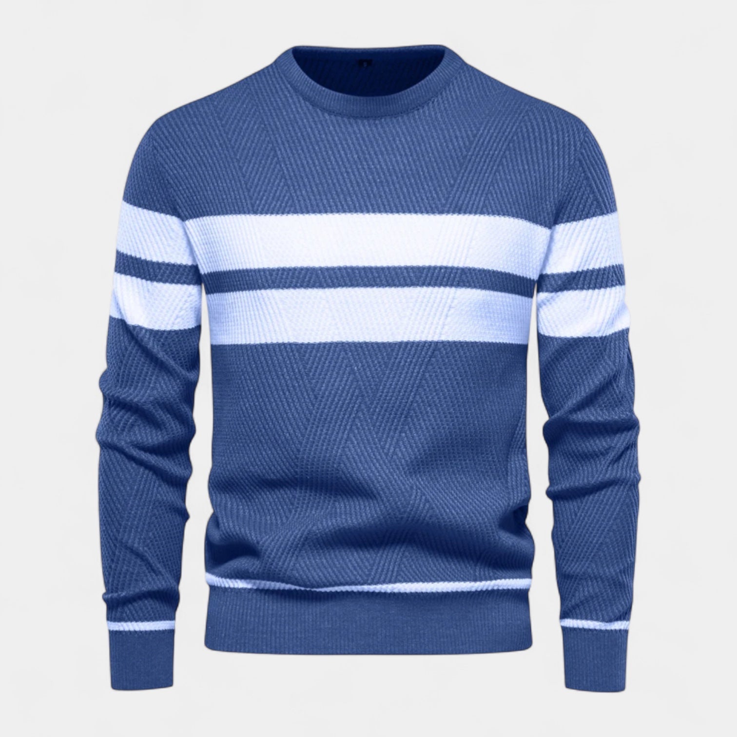 Striped Crewneck Pullover Sweater Slim Fit for Men
