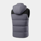 Hooded Puffer Vest Quilted Zip-Up Regular Fit for Men